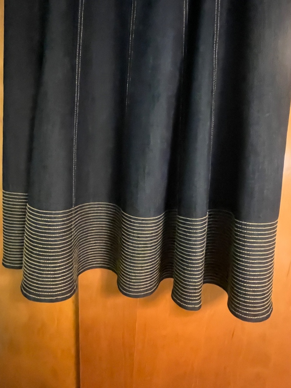 Cinq A Sept Dark Blue Denim Zip Front Midi Hester Skirt Sz. 6 - Picture 6 of 12